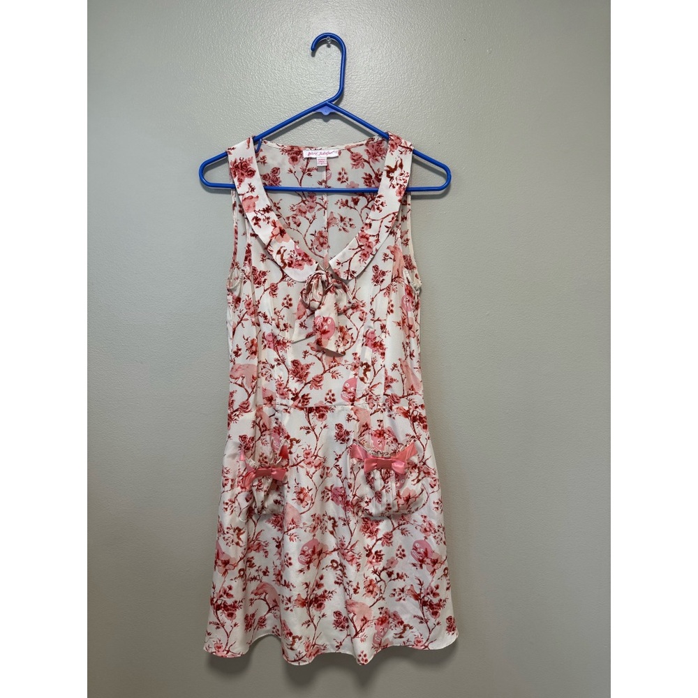 Vtg Betsey Johnson Skulls and Floral Dress